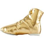 Goldene Lack-Optik Runde Balletschuhe & Spitzenschuhe mit Schnürsenkel in Normalweite aus Kunstleder atmungsaktiv für Damen Größe 39,5 
