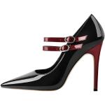 Bordeauxrote Sexy Spitze High Heels & Stiletto-Pumps mit Riemchen für Damen Größe 37 für den für den Herbst 