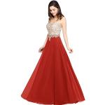 Reduzierte Rote Elegante Maxi Abendkleider rückenfrei für Damen Große Größen 