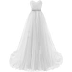 Reduzierte Weiße Elegante Maxi Schulterfreie Lange Abendkleider mit Pailletten aus Chiffon für Damen Größe XS zum Abschlussball 