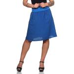 Royalblaue Elegante Mini Leinenröcke aus Leinen für Damen Einheitsgröße für den für den Sommer 