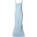 Reduzierte Hellblaue Unifarbene Ärmellose Misspap Maxi Lange Abendkleider aus Polyester trocknergeeignet für Damen Größe XS 