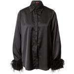 Reduzierte Schwarze Unifarbene Langärmelige Misspap Langarmblusen aus Polyester Handwäsche für Damen Größe XL für den für den Frühling 