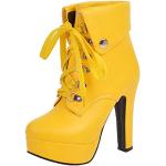 Gelbe High Heel Stiefeletten & High Heel Boots für Damen Größe 38 mit Absatzhöhe über 9cm 
