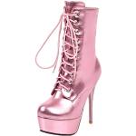 Pinke High Heel Stiefeletten & High Heel Boots mit Reißverschluss für Damen Größe 37 