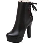 Schwarze High Heel Stiefeletten & High Heel Boots mit Reißverschluss für Damen Größe 37 für den für den Herbst 