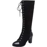 Schwarze High-Heel Stiefel mit Reißverschluss für Damen Größe 42 