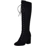 Schwarze High-Heel Stiefel mit Reißverschluss für Damen Größe 42 für den für den Winter 