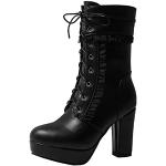Schwarze High Heel Stiefeletten & High Heel Boots mit Reißverschluss für Damen Größe 44 