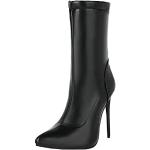 Schwarze Spitze High Heel Stiefeletten & High Heel Boots für Damen Übergrößen mit Absatzhöhe über 9cm 