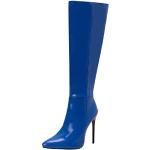 Blaue Spitze High-Heel Stiefel mit Reißverschluss für Damen Größe 40 