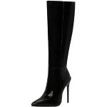 Schwarze Spitze High-Heel Stiefel mit Reißverschluss für Damen Größe 42 