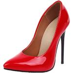 Rote Lack-Optik Spitze High Heels & Stiletto-Pumps aus Lackleder für Damen Größe 42 mit Absatzhöhe über 9cm 