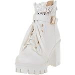 Weiße High Heel Stiefeletten & High Heel Boots für Damen Größe 41 mit Absatzhöhe über 9cm für den für den Winter 