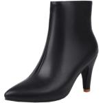 Schwarze Spitze High Heel Stiefeletten & High Heel Boots mit Reißverschluss für Damen Größe 40 für den für den Herbst 