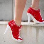 Rote High Heel Stiefeletten & High Heel Boots aus Mesh für Damen Größe 44 mit Absatzhöhe 7cm bis 9cm 