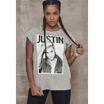 Graue Mister Tee Justin Bieber T-Shirts für Damen Größe M 