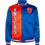 Mitchell and Ness NBA New York Knicks Lightweight Satin, Gr. L, Herren, blau / orange
