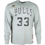 Graue Kurzärmelige Mitchell & Ness Chicago Bulls NBA T-Shirts für Herren Größe S für den für den Sommer 