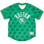 Grüne Streetwear Mitchell & Ness V-Ausschnitt T-Shirts aus Jersey für Herren Größe L 