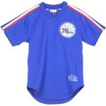 Blaue Streetwear Mitchell & Ness NBA NBA V-Ausschnitt T-Shirts aus Mesh für Herren Größe M 