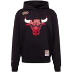 Schwarze Bestickte Mitchell & Ness Chicago Bulls NBA Herrenhoodies & Herrenkapuzenpullover aus Baumwolle Größe L 