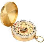 Goldene Retro Herrentaschenuhren aus Messing mit Kompass zum Outdoorsport 