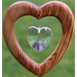 Bunte Asiatische Nachhaltige Sonnenfänger Fenster mit Herz-Motiv aus Olivenholz zum Valentinstag 