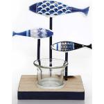 12 cm Nachhaltige Fisch-Teelichthalter mit Tiermotiv aus Holz 
