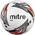 Mitre Delta One Fußball, sehr langlebig, verbesserte Genauigkeit und Konsistenz, weiß, schwarz, dunkel orange, Ballgröße, 5