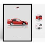 Mitsubishi Lancer Evolution Vi | Evo 6 Tommi Makinen Edition Auto Poster, Illustrierte Wand Kunstdruck, Geschenk Für Autoliebhaber