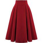 Rote Vintage Maxiröcke mit Rüschen aus Tüll für Damen Größe XXL für den für den Sommer 