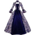 Dunkelblaue Vintage Kurzärmelige Kurze Abendkleider aus Jersey für Damen Größe 5 XL zum Oktoberfest für den für den Herbst 