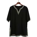 Schwarze Mittelalter-Hemden & Mittelalter-Blusen aus Polyester für Herren Größe 6 XL 