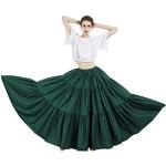 Grüne Unifarbene Mittelalter-Röcke aus Baumwolle für Damen Größe M 