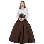 Braune Unifarbene Mittelalter-Röcke aus Baumwolle für Damen Größe M 