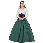 Grüne Unifarbene Mittelalter-Röcke aus Baumwolle für Damen Größe XL 