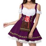 Mittelalterliches Kostüm für Damen, Trompetenärmel, irisches Hemdkleid mit Korsett, traditionelles Kleid, Halloween, Damen, M, Cosplay-Kostüme, Mittelalterliche Accessoires Frauen (04-Purple, XXXXL)