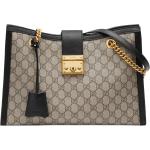 Beige Gucci Padlock Lederhandtaschen mit Reißverschluss aus Leder mit Schlüsselhalter für Damen 