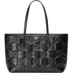 Schwarze Motiv Gucci Lederhandtaschen mit Reißverschluss für Damen 