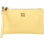 Gelbe Miu Miu Lederhandtaschen mit Reißverschluss aus Leder für Damen medium 