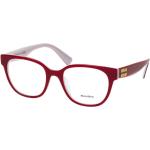 Rote Miu Miu Quadratische Kunststoffbrillen für Damen 