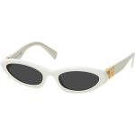 Weiße Runde Runde Sonnenbrillen aus Kunststoff für Damen 