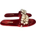 Rote Vintage Miu Miu Damenclogs & Damenpantoletten mit Perlen Größe 39 