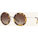 Braune Miu Miu Runde Runde Sonnenbrillen aus Kunststoff für Damen 