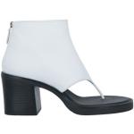 Weiße Miu Miu Runde Blockabsatz Zehentrenner mit Reißverschluss aus Leder für Damen Größe 40 