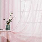 Rosa Bestickte Schlaufenschals & Ösenschals aus Stoff transparent 2-teilig 