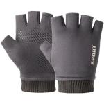 Graue Atmungsaktive Fingerlose Handschuhe & Halbfinger-Handschuhe aus Flanell für Herren Einheitsgröße für den für den Winter 