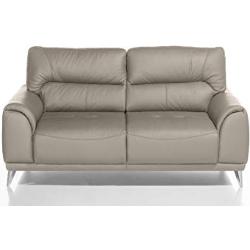 Mivano 2-Sitzer Couch Frisco / 2er Ledercouch in Kunstleder passend zum Sessel und 3er Sofa Frisco / Sofagarnitur / 166 x 92 x 96 / Hellbraun