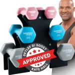 BalanceFrom Colored Vinyl or Neoprene Coated Dumbbell Set with